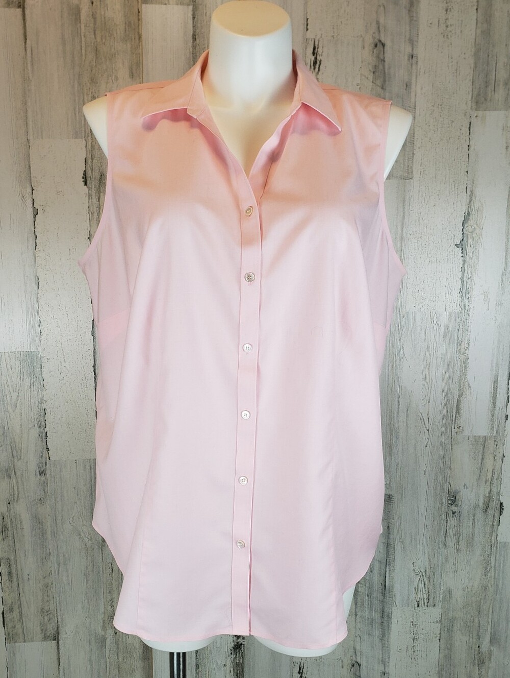 Talbots Light Pink Sleeveless Button-Down Shirt Size 18W